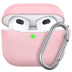 Keybudz Elevate Étui de Protection avec Mousqueton pour Apple AirPods 3 Rose
