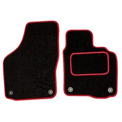 Sakura DD1018RD Tailored Van Mats, Black with Carpet Heelpad - Red Trim