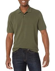 Amazon Essentials Camisola polo de algodão com corte regular (disponível em tamanhos grandes e grandes especiais) para homem, verde azeitona, XL
