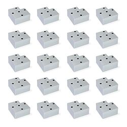 EMUCA Pés para móveis de plástico cinzento metalizado, pernas para móveis, lote de 20 pés de altura 45 mm