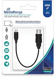 MediaRange MRCS168 USB-adapterkabel USB 2.0 stekker en stopcontact 20cm