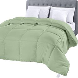 Utopia Bedding Insert de Couette Alternative matelassée avec languettes d'angle, Couture de Finition de Finition en carré, Grand lit, Vert Sauge