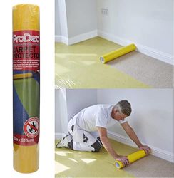 ProDec 50 m x 625 mm mattskydd, vattentätt, flamskyddande, självhäftande filmskydd för mattor