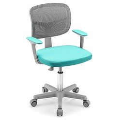 Generisch 10195HY-LV kinderbureaustoel, PP, spons, mesh-weefsel, pvc, turquoise, 54 x 50 x 91,5 cm (L x B x H)