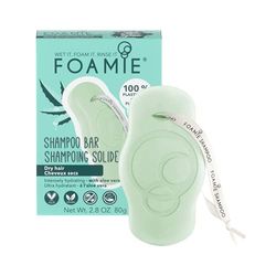 Foamie Champú sólido para pelo seco con aloe vera - Champu solido sin sulfatos ni siliconas que hidrata el pelo seco 100% champu vegano y sin plástico 80 g