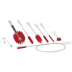 Vikan - Hygiène - Ensemble de brosses Shake - 10 brosses différentes - Conforme à la FDA - Polypropylène - Rouge