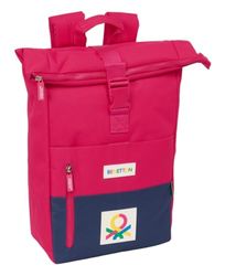 BENETTON CHERRY – Backpack with Flap for 15.6 Inch Laptop, Ideal for Different Ages, Comfortable and Versatile, Quality and Resistance, 28 x 13 x 42 cm, Cherry/Navy, M, Casual