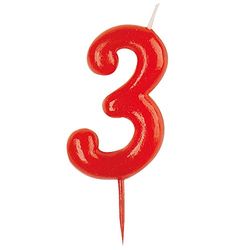 Dekora - Bougie Anniversaire Traditionnelle Numéro 3