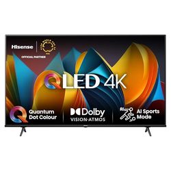 Hisense TV 43" QLED 4K 43E77NQ, Smart TV VIDAA U7, Dolby Vision, HDR 10+, Game Mode Plus, Dolby Atmos, Alexa Built-in, VIDAA Voice, Tuner DVB-T2/S2 HEVC 10, lativù 4K