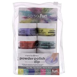 Cuccio Powder Polish Dip System - So So Fun Kit (8 pack) 0.5 oz,yellow