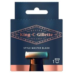 King C Gilette Style Master Lame de Recharge Pour Homme,Tondeuse Barbe Homme, 1 4D Lame, Rapides et Confortables, Dans 4 Directions