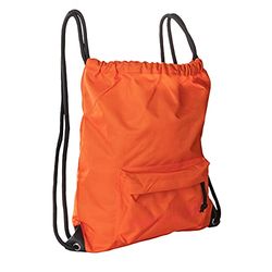 NE.ON! Gym Sack Opbergtas 37 x 43 cm, milieuvriendelijke stof Rpet Waterdicht, reflecterende stof, licht op in het licht, sporttas (oranje)