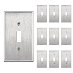 ENERLITES 7711-10Pack piatti da parete Interruttore a 1 banda 1-Gang Stainless Steel 10 Pack In acciaio inox