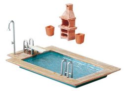 Faller - F180542 - Modélisme - Piscine + Abri Jardin