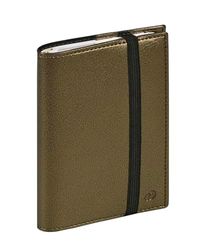 Quo Vadis Time & Life Time & Life Sju ficka med elastisk skoldagbok veckodagbok 10 x 15 cm khaki metall år 2023-2024
