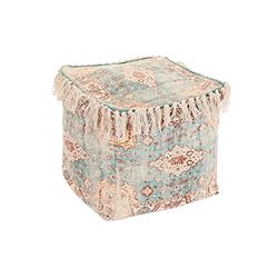 DKD Home Decor Cojín Suelo Marrón Verde Flecos Árabe 40 x 40 x 40 cm