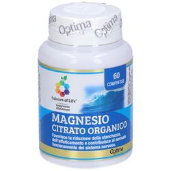 Colours of Life Organic Magnesium Citrate - Supplément de magnésium - Réduit la fatigue et l'épuisement - Sans gluten et végétalien, 60 comprimés.