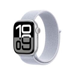 Apple Watch Series 10 GPS + Cellular Smartwatch con Caja de Aluminio Plata de 42 mm y Correa Loop Deportiva Azul Nube - Talla única. Monitor de entreno, App ECG y Neutro en Carbono