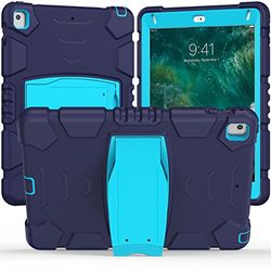 Carcasa para iPad de 6ª generación, iPad Air 2, iPad Pro 9.7, Funda de protección Resistente, Tres Capas a Prueba de Golpes de silicio Blando+PC Duradera con Suppor para iPad 9.7" 2018/2017