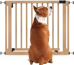Bettacare Wooden Elegance Dog Gate, Natural, 95cm - 103cm, Pressure Fit Safety Gate, 73cm Extra Wide Doorway, One Piece Extra Wide Gate for Puppy, Dog and Pet, Stylish Design Easy Installation