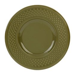 GENEVIEVE LETHU Plato de postre de loza gama grano de arroz Ø 21 cm, color caqui, decoración grano de arroz