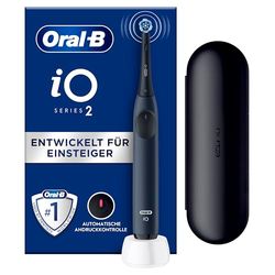 Oral-B iO Series 2 Brosse à dents électrique, 1 brosse, 3 modes de brossage pour les soins dentaires, technologie magnétique, étui de voyage, conçu par Braun, bleu océan