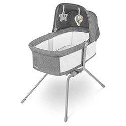LIONELO Malin Evo Baby Vagga, Resesäng För Spädbarn Med Madrass, Resesäng, Resesäng, Från 0 Till 9 Kg, Skärm, Myggnät, Hopfällbar, Gungsystem, Justering Av Lutning, Snabb Montering