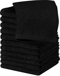 Utopia Towels, Set di 12 asciugamani in 100% cotone filato ad anelli, salviette per il viso, altamente assorbenti e morbidi (nero)