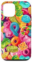 Carcasa para iPhone 14 Pro Patrón De Dulces Candy Delight Vibrant Gummies