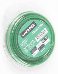 Filo di nylon - quadrato di 2 mm e 15 m di lunghezza, ideale per varie applicazioni in giardinaggio e artigianato. Resistente e durevole. *