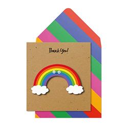 Tache Biglietto di auguri di ringraziamento arcobaleno, realizzato a mano, certificato FSC®, con busta.