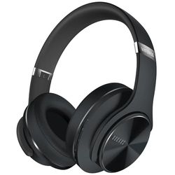 DOQAUS Bluetooth Koptelefoon over ear,[tot 90 uur] Draadloze Koptelefoon met 3 EQ-modi,Dubbele 40 mm Drivers,Geheugen-eiwit-oorkussens en Ruisonderdrukking Microfoon voor Smartphone/PC/TV-Zwart