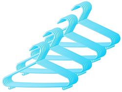 Bieco Kleerhangers voor kinderen, 32 stuks, lichtblauw, lengte ca. 30 cm, babykleerhangers, kunststof kleerhangers voor kinderen, babyorganizer voor kledingkast, kleerhanger baby, babykleerhangers