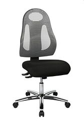 Topstar Free Art Chrom, ergonomiczne krzesło biurowe, krzesło do biurka, materiał, kolor jasnoszary/czarny