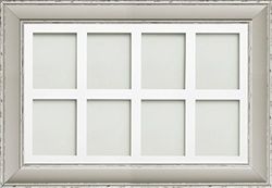 Frame Company Brooke Range 30 x 20 Inches Moonstone Grey Picture Photo Frame with White 8 Aperture Mount for Image Size 8 x 6 Inches, Portrait