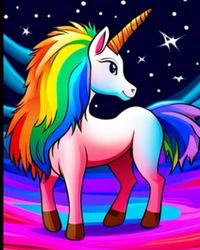 Notebook For Girls 8x10: Rainbow Unicorn