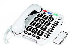 Geemarc CL100 - Telefono a Filo con Tasti Grandi, Volume di Ricezione Amplificato, Suoneria Potente e Tasti di Memoria per Anziani - Perdita dell'Udito da Bassa a Media - Versione IT