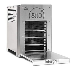 Intergrill 800° elektrisk grill steakgrill inomhus kvartsbrännare högpresterande grill professionell kvalitet 20 kg övre värmegrill bordsgrill rostfritt stål inkl. grillgaller gastroskål