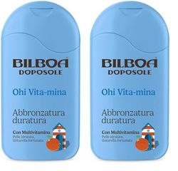 Bilboa, Doposole Ohi Vita-mina, Abbronzatura Duratura con Multivitamina, Pelle idratata, Tintarella fortunata, Dermatologicamente Testato - 200 ml (Confezione da 2)