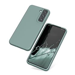 Samsung Galaxy S22 Plus hoes, zachte, flexibele siliconen gel rubberen stootbescherming hoes met anti-val lenscamerabescherming, slank, schokbestendig Samsung Galaxy S22 Plus hoes, bosgroen