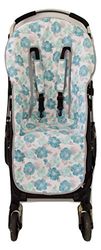 Borda y más AMZ8803 - Colchoneta bugaboo y protector arnés silla paseo, color flores turquesa