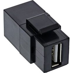 InLine® USB 2.0 Keystone Snap-in Insert, USB-A Female/Female, Angled, Black