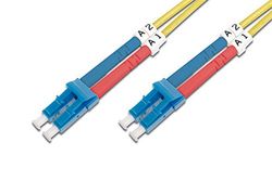 DIGITUS DK-2933-05 – Glasvezelkabel OS2 – 5 m – LC naar LC – Duplex Glasvezelkabel – 1/10 Gbit/s – SM Singlemode Glasvezel LAN-kabel – Vezeltype: 9/125 µ – Geel (Yellow)
