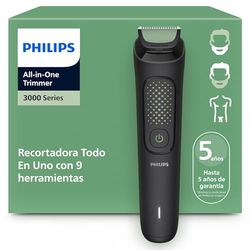 Philips Recortadora Todo En Uno series 3000, Kit 9 en 1, Afeitadora y cortapelos Hombre para Rostro, Pelo y Cuerpo, Barba, Cuchillas Autoafilables suaves con la piel, 12 longitudes, MG3946/15