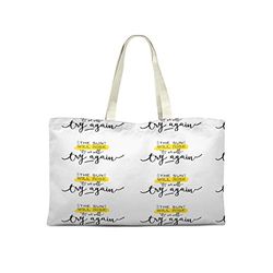 Bonamaison Printed Tote Bag, Reusable Grocery Bag, Shopping Bag, Machine Washable, Foldable, Canvas Cloth Bag with Handles, 50x40 cm