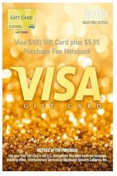 Visa $100 Gift Card plus $5.95 Purchase Fee Notebook