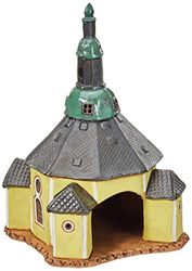 Dekohelden24 141020 Ceramic Light House - Seiffen Church - HandArt Length 11 cm Width 11 cm Height 17 cm