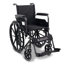 Mobiclinic, Oopvouwbare rolstoel, S220, Snel ontkoppelbare wielen met een druk op knop, Premium, Zitting 40cm, Opklapbare voetsteun armleuningen, Remhendel, Stevig, Zwart