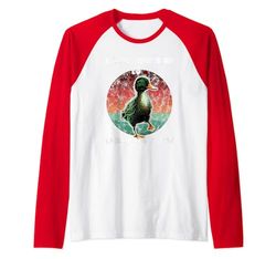 Un pato camina hasta un puesto de limonada vintage Retro Camiseta Manga Raglan