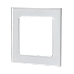 Elegante Duits/Franse glazen wandplaat met 1 sleutel. Het glanzende zilveren oppervlak waardeert elk decor op en is ideaal om je kamers te moderniseren.